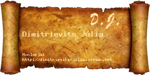 Dimitrievits Júlia névjegykártya