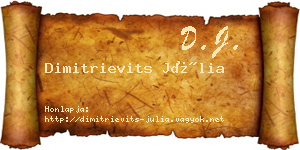Dimitrievits Júlia névjegykártya
