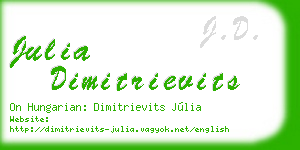 julia dimitrievits business card