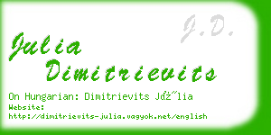 julia dimitrievits business card